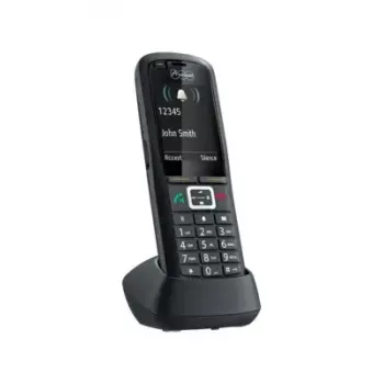 DECT ragelis Auerswald COMfortel M-730 – belaidis stalinis telefonas, 2,4 colio ekranas, garsiakalbis, skambintojo ID, SMS, juodas