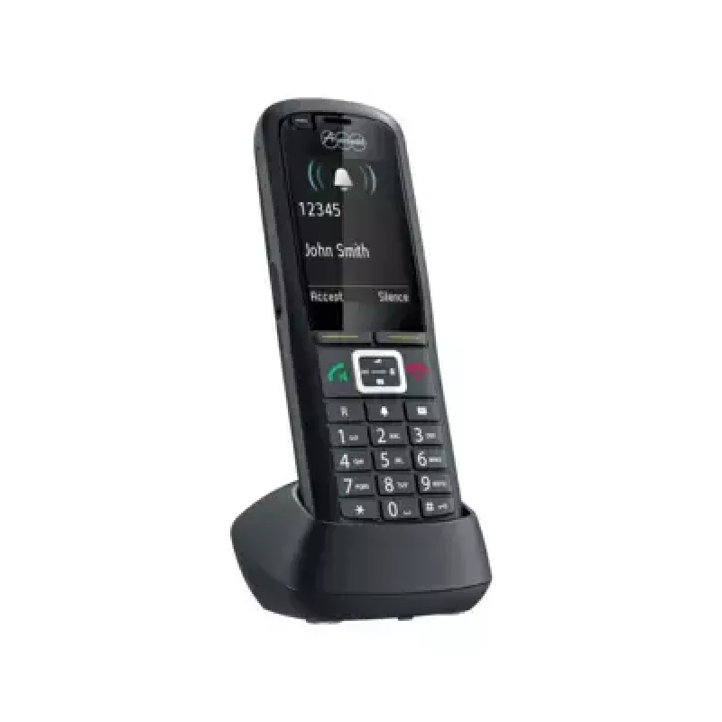 DECT ragelis Auerswald COMfortel M-730 – belaidis stalinis telefonas, 2,4 colio ekranas, garsiakalbis, skambintojo ID, SMS, juodas