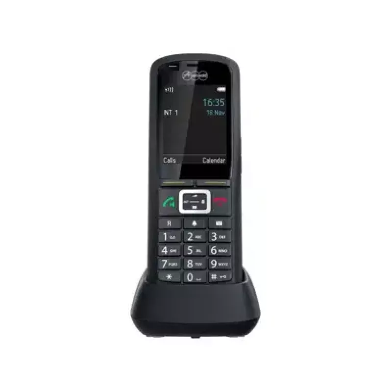 DECT ragelis Auerswald COMfortel M-730 – belaidis stalinis telefonas, 2,4 colio ekranas, garsiakalbis, skambintojo ID, SMS, juodas