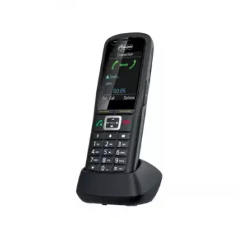 DECT ragelis Auerswald COMfortel M-730 – belaidis stalinis telefonas, 2,4 colio ekranas, garsiakalbis, skambintojo ID, SMS, juodas