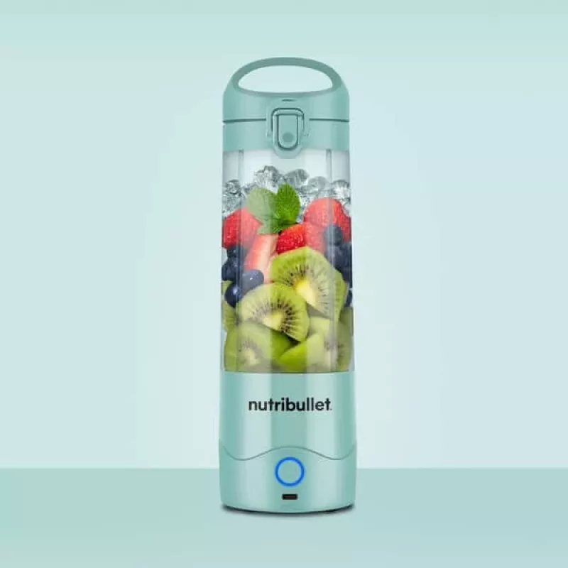 Sportinis trintuvas NUTRIBULLET Portable 0.475 L mėlynas, baterijomis maitinamas, Tritan dubuo, nerūdijančio plieno peiliai