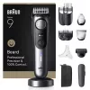 Braun BeardTrimmer 9 BT9560 barzdos kirpimo mašinėlė, baterija, 52 mm, 2 cm, šlapias ir sausas, juoda, sidabrinė