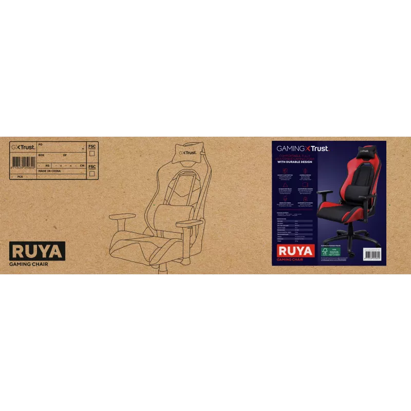 Žaidimų kėdė Trust GXT 714 RUYA universali juoda, raudona