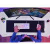 Trust GXT 709W LUMINUS Baltas žaidimų stalas su RGB apšvietimu