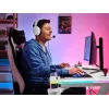 Trust GXT 709W LUMINUS Baltas žaidimų stalas su RGB apšvietimu