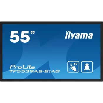 iiyama TF5539AS-B1AG reklaminis ekranas su kiosko dizainu 138,7 cm (54,6 colio) LED 435 cd/m² 4K Ultra HD juodas lietimui jautrus ekranas su integruotu procesoriumi Android 11 24/7