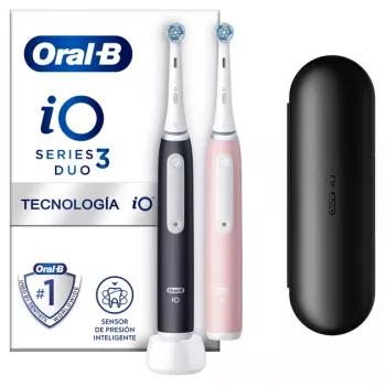 Oral-B iO3 Duo elektrinis dantų šepetėlis suaugusiems, juodas/rožinis/baltas