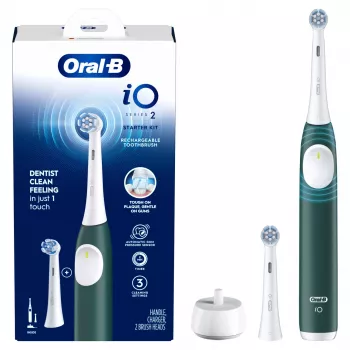 BRAUN Oral‑B iO Series 2 Green įkraunamas dantų šepetėlis su kelioniniu dėklu