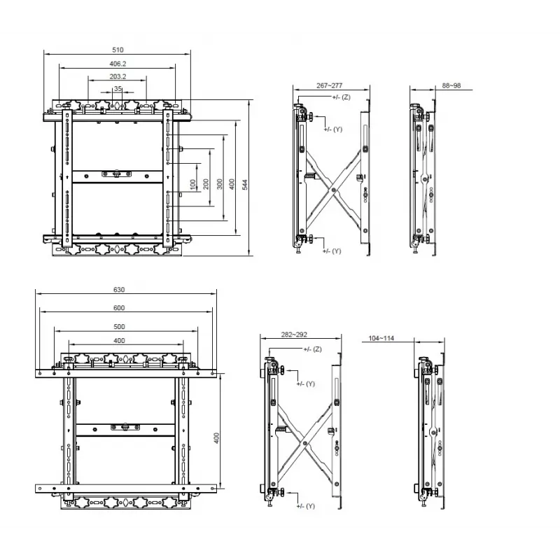 Equip TV laikiklis sieninis Push-In Pop-Out 19-55 colių, 50 kg, VESA 100x100-600x400 mm, 0-10°