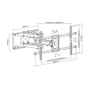 Equip TV sieninis laikiklis su pakreipimu ir pasukimu, 37-90 col., VESA 200x200-816x410 mm, juodas