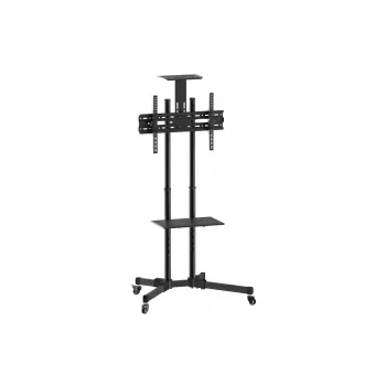 Equip Economy Daugiafunkcinis TV vežimėlis, 50 kg, 94 cm (37 col.), 177,8 cm (70 col.), 600 x 400 mm, aukščio reguliavimas, juodas
