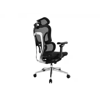 Equip Ergonominė Premium biuro kėdė su galvos atrama ir porankiais, juoda