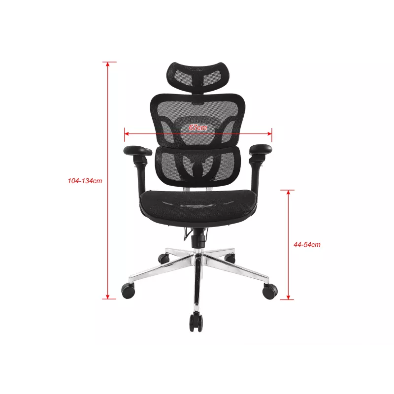 Equip Ergonominė Premium biuro kėdė su galvos atrama ir porankiais, juoda