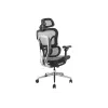 Ergonomiškas biuro kėdė Equip Premium su galvos atrama ir porankiais, pilka