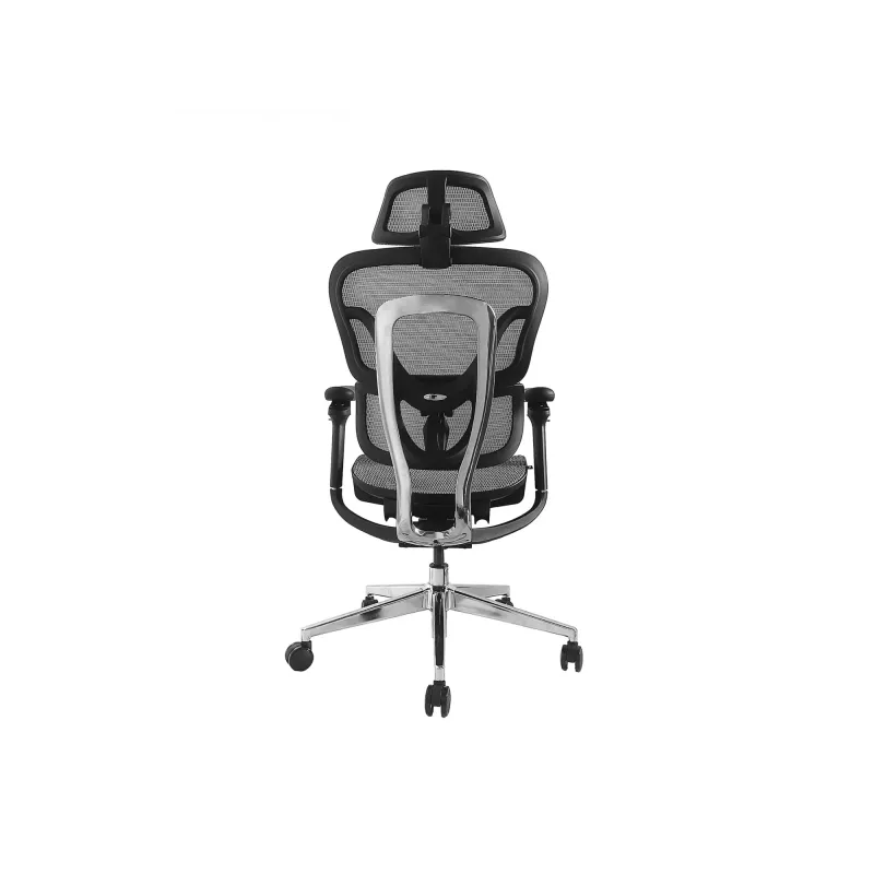 Ergonomiškas biuro kėdė Equip Premium su galvos atrama ir porankiais, pilka