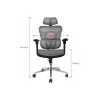 Ergonomiškas biuro kėdė Equip Premium su galvos atrama ir porankiais, pilka