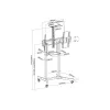 Equip 55–100 colių mobilus motorizuotas LFD vežimėlis, 2,54 m (100 colių), 200 x 200 mm, 800 x 600 mm, -10 – 5°, aliuminis, plastikas, nerūdijantis plienas, juoda