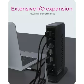 ICY BOX IB-DK2252AC stotelė su USB 3.2 Gen 1 Type-C, juoda