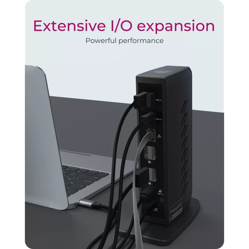 ICY BOX IB-DK2252AC stotelė su USB 3.2 Gen 1 Type-C, juoda