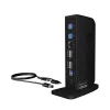 ICY BOX IB-DK2252AC stotelė su USB 3.2 Gen 1 Type-C, juoda