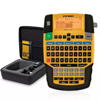DYMO Rhino 4200 pramoninis etikečių spausdintuvas su dėklu | QWERTZ klaviatūra ir sparčiaisiais klavišais