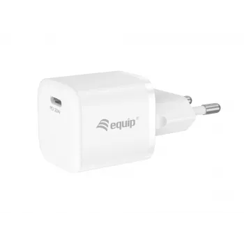 Equip 1 prievado 20W USB-C PD įkroviklis, 25 vnt./pakuotė, vidaus, AC, 12 V, balta