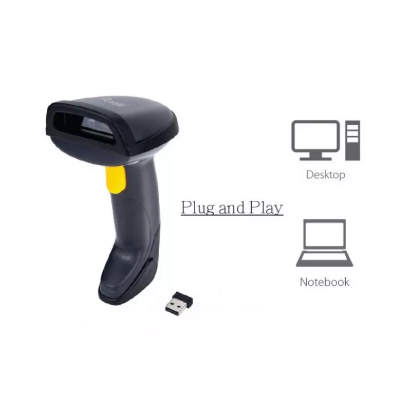 Equip Wireless 2D dviejų režimų brūkšninių kodų skaitytuvas su stovu, 2.4GHz + Bluetooth