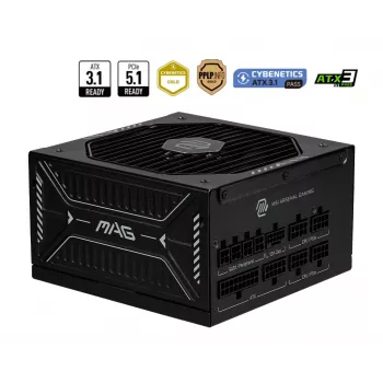 MSI MAG A850GLS PCIE5 maitinimo blokas 850 W 24-pin ATX ATX Juoda