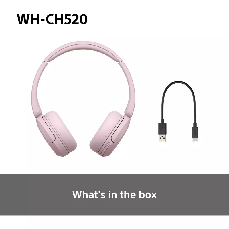 Sony WHCH520P.CE7 belaidės ausinės, rožinės