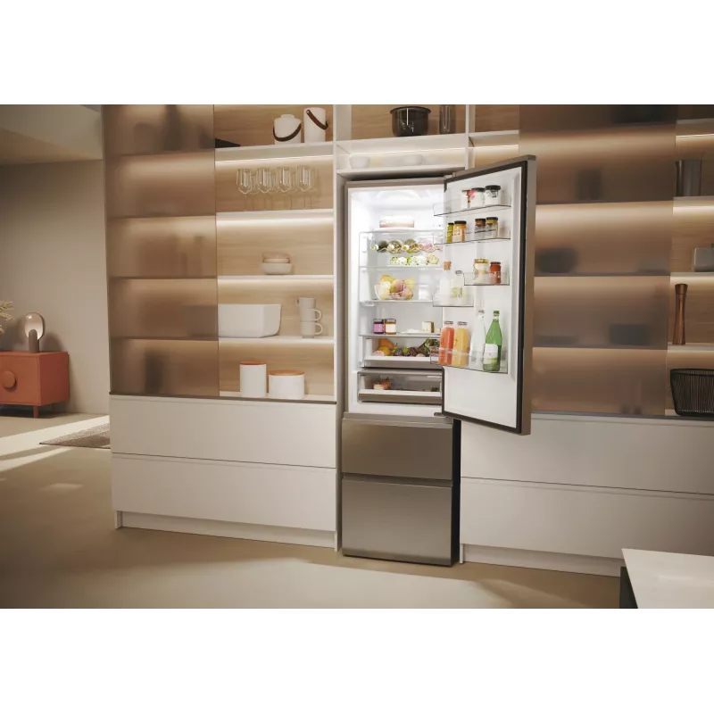 Haier 3D 60 Serie 5 HTW5620DNMG laisvai pastatomas šaldytuvas 414 L sidabrinis
