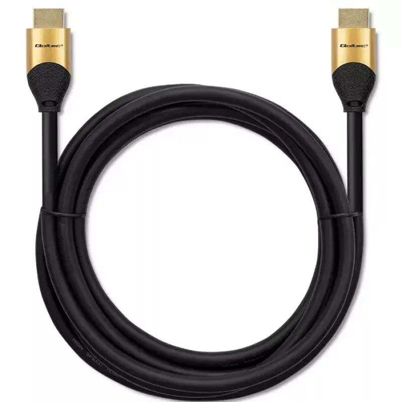 HDMI kabelis QOLTEC 50354 1 m — HDMI A tipo į A, 48 Gbit/s, 7680×4320, 240 Hz, 30AWG, PVC apvalkalas, juodas