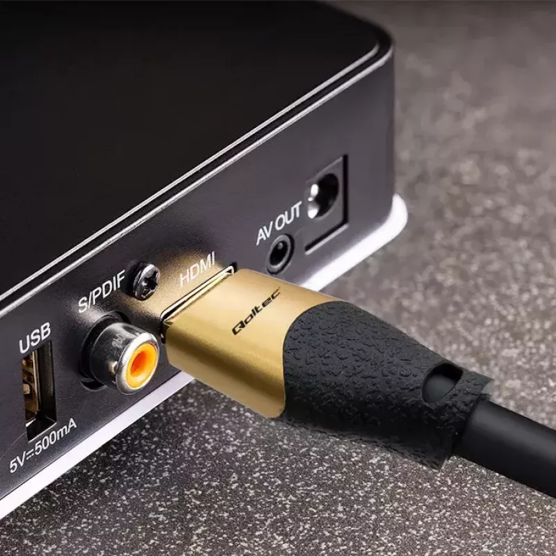 HDMI kabelis QOLTEC 50354 1 m — HDMI A tipo į A, 48 Gbit/s, 7680×4320, 240 Hz, 30AWG, PVC apvalkalas, juodas