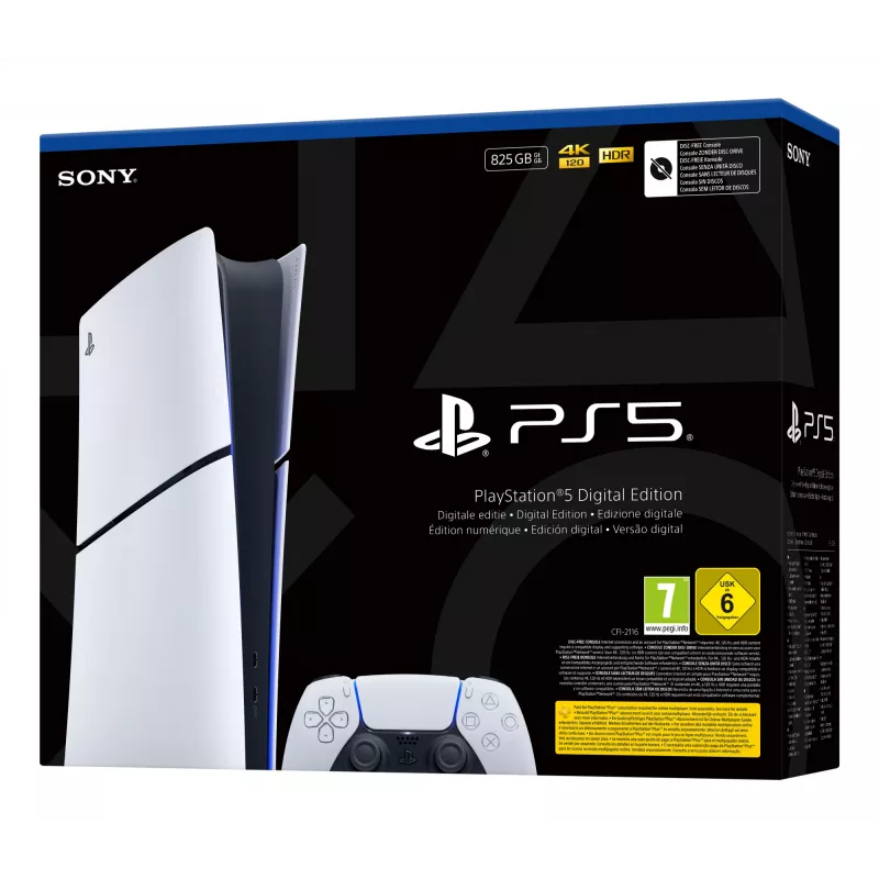 Sony PlayStation 5 Digital E Chassis (Slim) 825 GB Wi-Fi juoda, balta