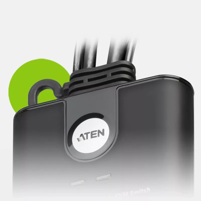 ATEN CS22HF 2 prievadų USB FHD HDMI KVM jungiklis, 1920 x 1200 pikselių, Full HD, 1,518 W, juodas