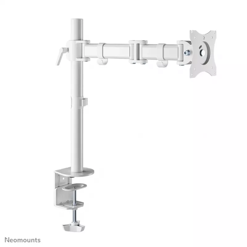 Neomounts NM-D135WHITE Monitoro laikiklis 10-30 colių, spaustuvas/anginis, 8 kg, 25,4 cm (10 inch), 76,2 cm (30 inch), 100 x 100 mm, Baltas