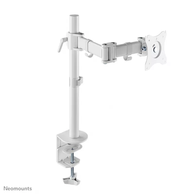 Neomounts NM-D135WHITE Monitoro laikiklis 10-30 colių, spaustuvas/anginis, 8 kg, 25,4 cm (10 inch), 76,2 cm (30 inch), 100 x 100 mm, Baltas