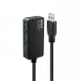 Lindy 10m USB 3.0 aktyvus ilginimo stotelė Pro Hub, USB 3.2 Gen 1 (3.1 Gen 1) Type-A, USB 3.2 Gen 1 (3.1 Gen 1) Type-A, 5000 Mbit/s, juoda, plastikas, apvalus laidas