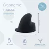Ergonominė pelė R-Go HE Break su pertraukų programine įranga, didelė (rankos dydis ≥ 185 mm), kairiarankiams, Bluetooth, juoda