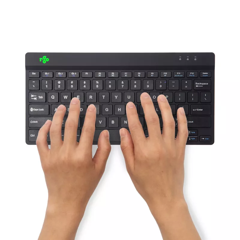 Ergonominė klaviatūra R-Go Compact Break, kompaktiška su pertraukų programine įranga, QWERTY (US), Bluetooth, juoda