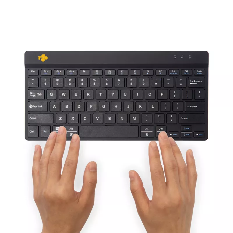 Ergonominė klaviatūra R-Go Compact Break, kompaktiška su pertraukų programine įranga, QWERTY (US), Bluetooth, juoda