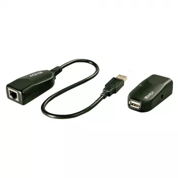Lindy 50m USB 2.0 Cat.6 prailgintuvas, tinklo siųstuvas ir imtuvas, 50 m, 480 Mbit/s, Cat5, Cat5e, Cat6, LG-8311, juodas