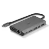 Lindy DST-Mini XT, USB-C nešiojamojo kompiuterio mini dokų stotis su vienu ekranu (4K) arba dviem ekranais (Full HD) ir 100 W įkrovimo perdavimu