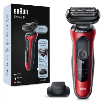 Folijos skutimosi aparatas Braun Series 6 61-R1200s SensoFlex SensoFoil juodai raudonas