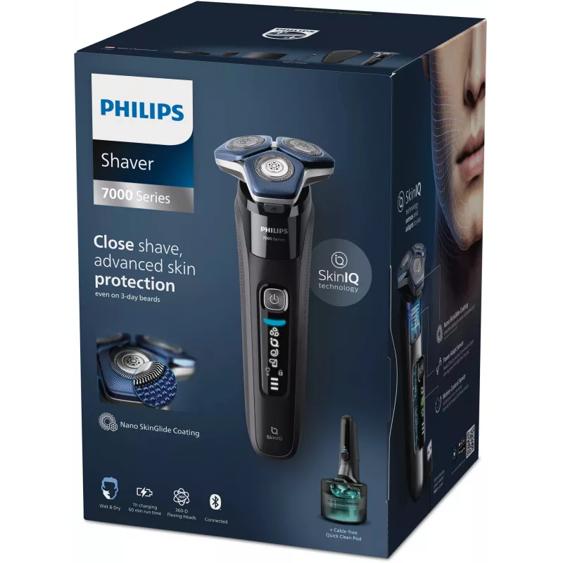 Elektrinis skustuvas Philips Series 7000 S7886/58 – 3 galvutės, šlapias ir sausas skutimas, ličio jonų baterija, 60 min veikimo
