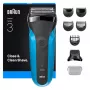 Braun Series 3 310BT folijos skutimosi aparatas su kirpimo antgaliu, juodas/mėlynas