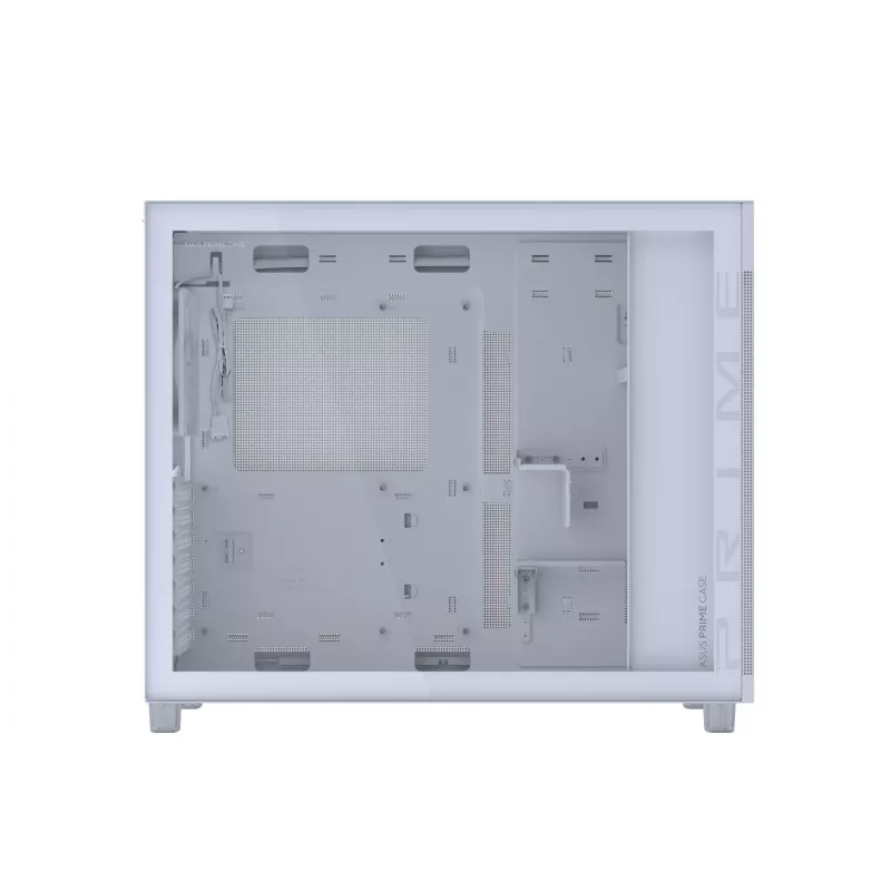 Korpusas ASUS PRIME AP303 TG White – ATX/Micro-ATX/Mini-ITX, grūdintas stiklas, USB-C, 360 mm GPU palaikymas