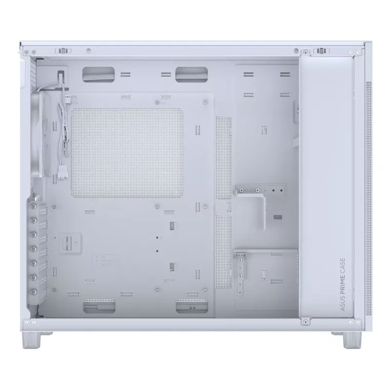 Korpusas ASUS PRIME AP303 TG White – ATX/Micro-ATX/Mini-ITX, grūdintas stiklas, USB-C, 360 mm GPU palaikymas