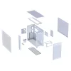 Korpusas ASUS PRIME AP303 TG White – ATX/Micro-ATX/Mini-ITX, grūdintas stiklas, USB-C, 360 mm GPU palaikymas