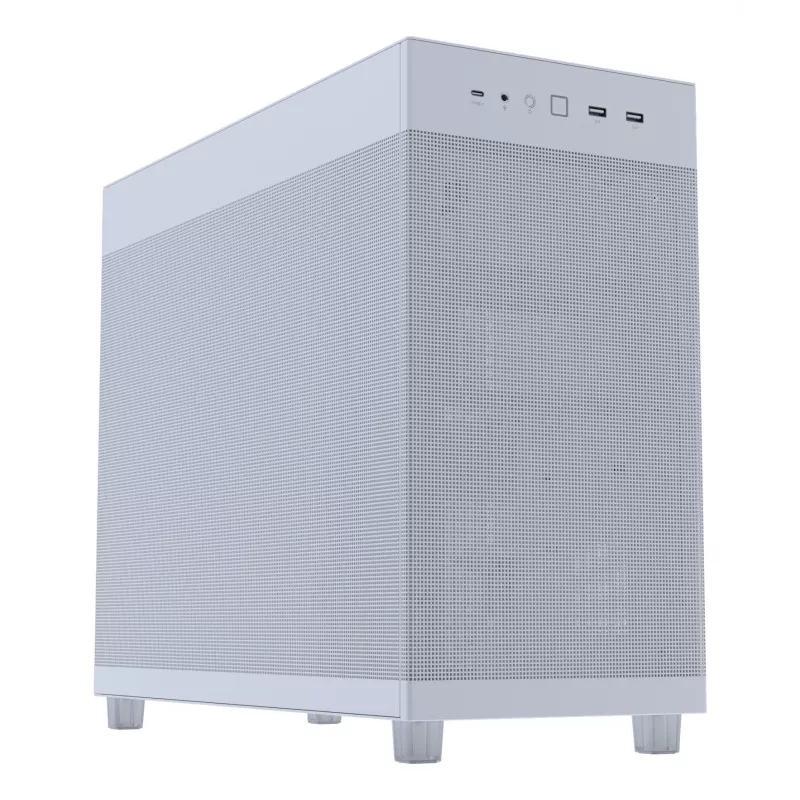 ASUS PRIME AP303 Mesh 90DC00V3-B39000 Midi Tower kompiuterio dėžė, ATX/Micro-ATX, tinklinis skydelis, 2x USB 3.2, be maitinimo bloko, balta