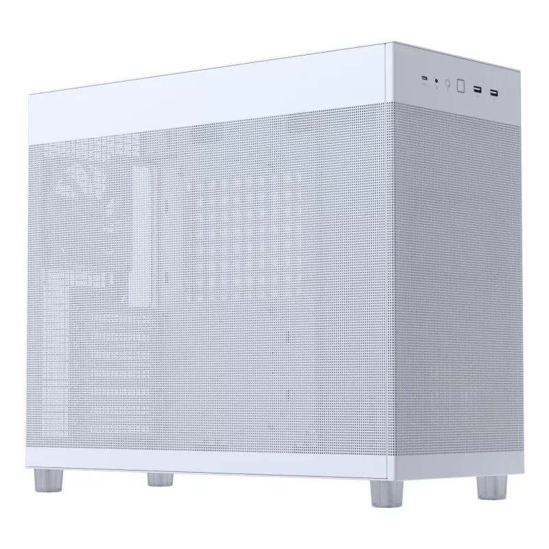 ASUS PRIME AP303 Mesh 90DC00V3-B39000 Midi Tower kompiuterio dėžė, ATX/Micro-ATX, tinklinis skydelis, 2x USB 3.2, be maitinimo bloko, balta